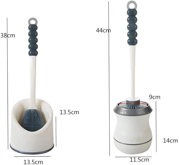Toilet Brush with Bracket Bathroom Cleaner Scrubber and Set, Plastic Cleaning with Long Handle