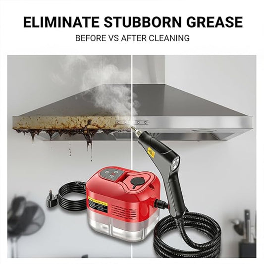 Handheld Steam Cleaner: 2500W High Temperature Pressurized Steamer with 6 Adjustable Levels - Portable Multi-Surface Steam Cleaning Machine for Kitchen, Bathroom, Furniture, Car, Windows (White)