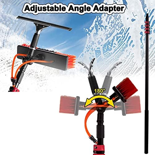 4M-12M Window Cleaning Kit, Telescopic Water Fed Pole with Brush & Squeegee, Outdoor Glass & Solar Panel Cleaner, Extendable Roof Cleaning Tool