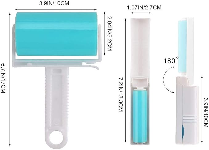 NUOBUT Reusable Sticky Lint Roller 5 Pack, 2 Large & 3 Mini | Washable Pet Hair Remover for Clothes, Travel and Home, Sticky Surface Removes Lint and Dust, with Protective Cover - Image 4