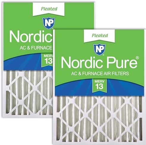 Nordic Pure 20x25x4 Pleated MERV 13 Air Filters 2 Pack by NordicPure