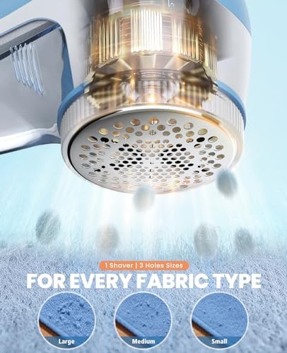 POPCHOSE Fabric Shaver, Lint Shaver with 6-Leaf Blade, Rechargeable | Lint Remover with Type-C Fast Charing Port, Sweater Defuzzer, Clothes Shaver for Couch, Furniture, Blanket, Remove Pilling - Image 6