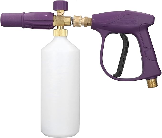 1L Foam Cannon for Pressure Washer, Adjustable Foam Lance, Brass Nozzle, High Pressure Car Wash, Vehicle and Driveway Cleaning Tool