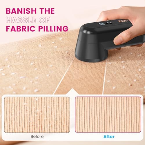Fabric Shaver, Ziitty Lint Remover for Clothes, Type-C Rechargeable Lint Shaver with LCD Display & 6-Blade, Sweater Shavers to Remove Pilling，Fuzz Remover Fabric Shaver for Clothing and Furniture - Image 5