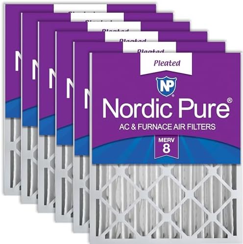 Nordic Pure 20x25x4 Pleated MERV 8 Air Filters 6 Pack by NordicPure