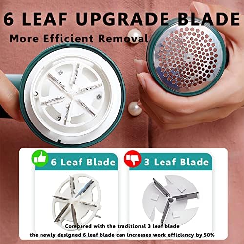 Rechargeable Lint Remover for Clothes - Electric Lint Shaver and Fabric Shaver, Portable & Efficient, Ideal for Sweaters, Blankets, Upholstery (Green) - Image 3