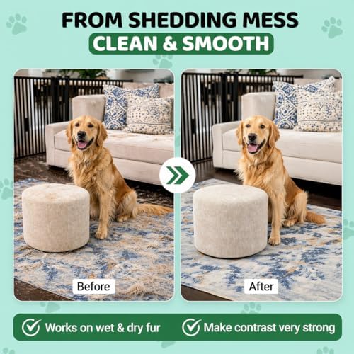 Pet Hair Remover Roller with 2 Grooming Gloves ?€? Reusable Lint Remover for Dogs and Cats (Green) - Image 7