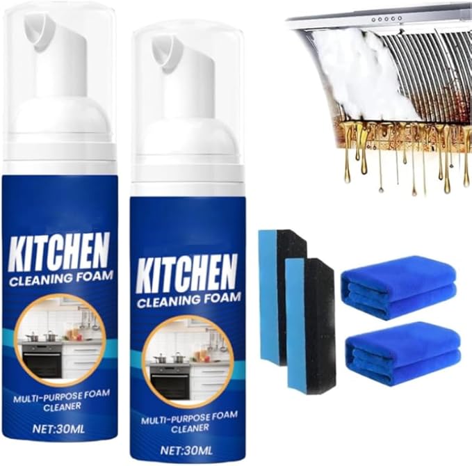 Japanese Multi-Purpose Cleaner Spray, All-Round Kitchen Cleaning Foam, Multifunctional Oil Stain Remover Clean Grease, Kitchen Foam Cleaner (2pcs)