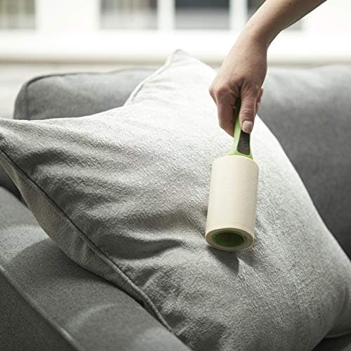Evercare Pet Hair Lint Rollers All Purpose Use 100 Easy-Tear Sheets Per Roll Reusable Sticky Roller Pets Cat & Dog Hair Remover Contoured Handle for Furniture Clothing & Cars, Green (Pack of 12) - Image 4
