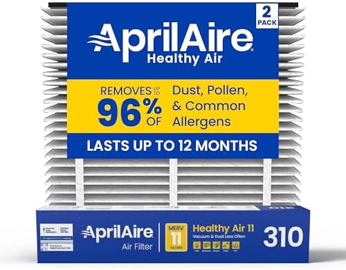 AprilAire 310 Replacement Filter for AprilAire Whole House Air Purifiers - MERV 11, Clean Air & Dust, 20x20x4 Air Filter (Pack of 2) by AprilAire