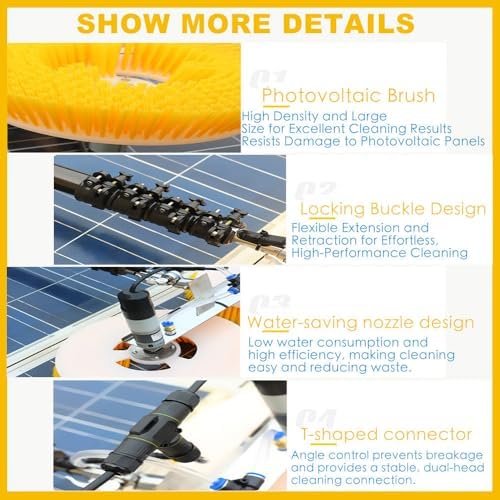 Professional Solar Panel Cleaning Brush Kit - Essential Photovoltaic Roof Cleaning Tool for Home & Commercial Use, Effortless Maintenance & Maximum Efficiency