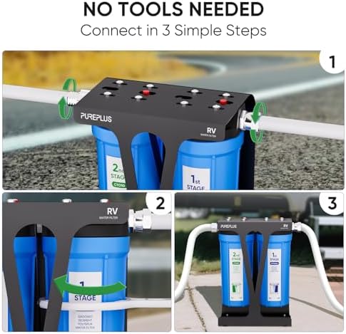 PUREPLUS RV Water Filter System, Dual Stage, NSF/ANSI 42 Certified - Image 5