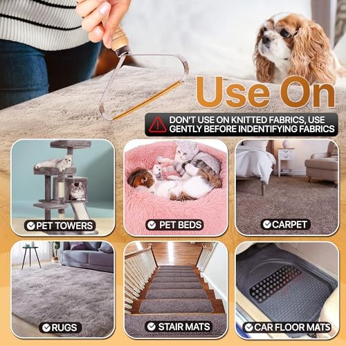 1-Pack Pet Hair Removal Tool - Carpet Rake and Squeegee for Pet Hair Remover Tool - Lint Remover and Hair Scraper for Couch - Easy to Clean Fuzz Fur and Pro Cat Dog Hair Remover for Rugs,Car Floor Mat - Image 5