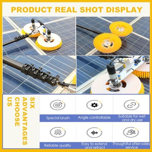 Professional Solar Panel Cleaning Brush Kit - Essential Photovoltaic Roof Cleaning Tools for Home & Commercial Use, Effective & Durable Solar Maintenance Solution