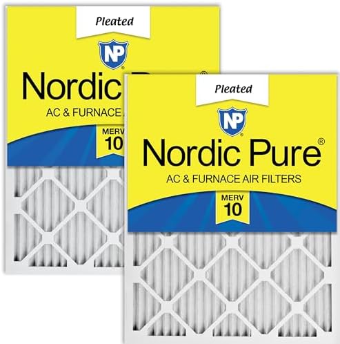 Nordic Pure 20x25x1 Pleated MERV 10 Air Filters 2 Pack by NordicPure