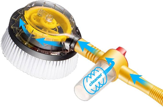 Car Pressure Washer Rotating Wash Brush with Soap Dispenser, Vehicle Care Washing Sponge Cleaning Tool