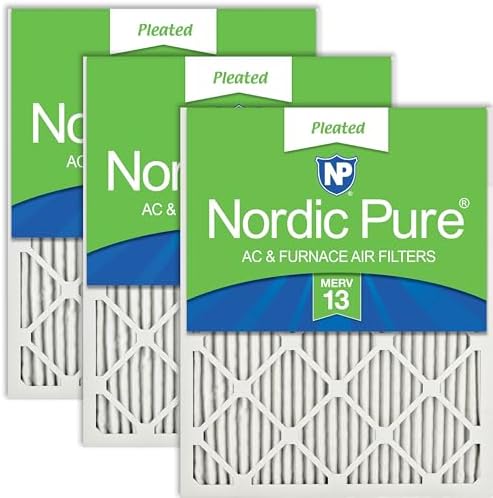 Nordic Pure 20x20x1 Pleated MERV 13 Air Filters 3 Pack by NordicPure