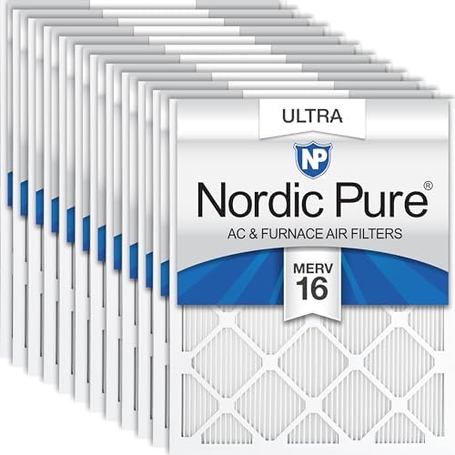Nordic Pure 18x24x1 Pleated Ultra MERV 16 AC Furnace Air Filters 12 Pack by NordicPure