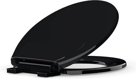 Quiet Slow-Close Commercial Toilet Seat 17" Round – Secure Lock, Quick-Release Hinges, Durable Mark-Resistant PP, Easy Install & Clean, Non-Slip, Ideal for Business Restrooms – Color: 17"