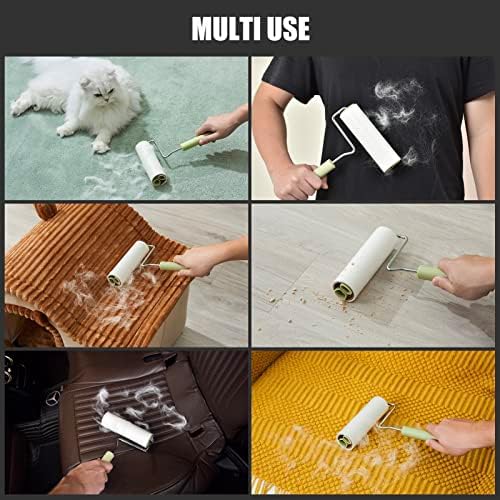 Extra Sticky Large Surface Lint Roller, 6.3''Wide Roller for Pet Hair | Long Handle Lint Remover for Couch, Furniture, Clothes, Dog & Cat Hair Remover (4 Refills / 360 Sheets) - Image 6