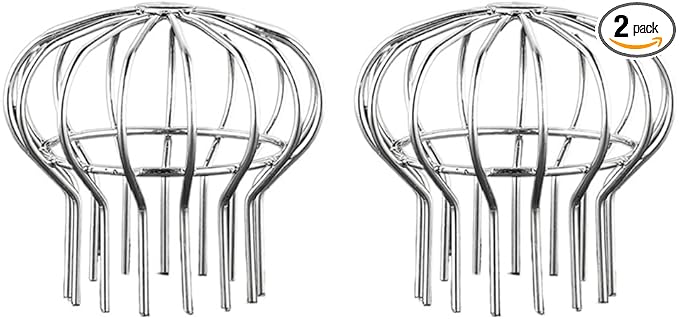 Gutter Guard 304 Stainless Steel Filter Strainer Fits for Round Downspout, Stops Leaves Seeds and Other Debris Gutter Cleaning Tools, 2 Pack, 125 * 137mm