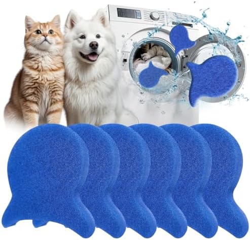 Pet Hair Remover for Laundry, 6PCS Reusable Dog Hair Remover Tool | Dryer Lint Catcher Effectively Removes Dog&Cat Hair Lint and Dander for Clothing Beds Sofa Carpets Pet Beds Car Seats by Unknown