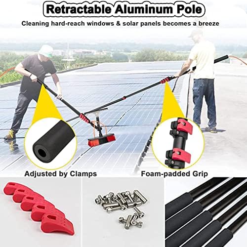 4M-12M Window Cleaning Kit - Telescopic Water Fed Pole with Squeegee & Brush for Outdoor Glass, Solar Panels, Roofs - Extendable Cleaning Solutions for Home & Commercial Use