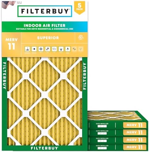 Filterbuy 12x36x1 Air Filter MERV 11 Pet & Allergy Defense (5-Pack) by Filterbuy