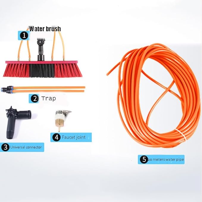 Window Cleaning Pole,High-Altitude Cleaning Brushes,Water Fed Telescopic Brush Conservatory Roof Cleaning Tools for Photovoltaic Panel Cleaning,55cm Brush Head,6m