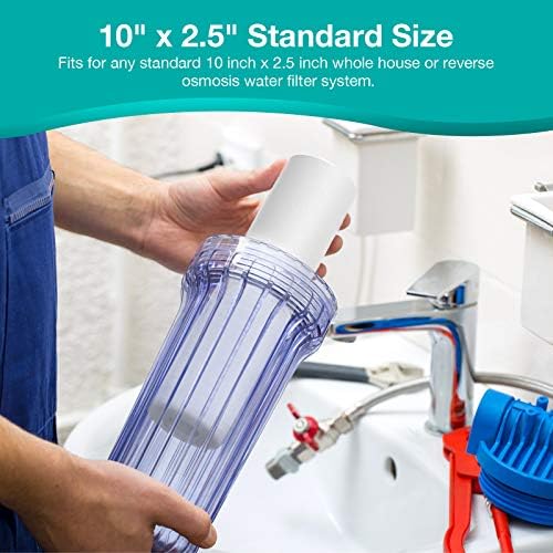SimPure 5 Micron 10" x 2.5" Carbon & Polypropylene Water Filter - 8 Pack - Image 7