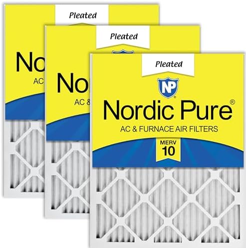 Nordic Pure 18x24x1 Pleated MERV 10 Air Filters 3 Pack by NordicPure