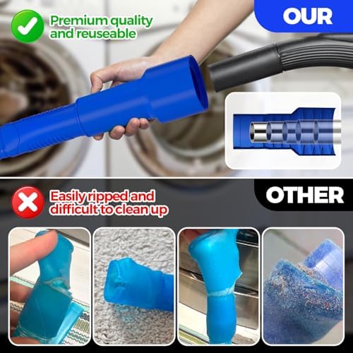 Holikme Dryer Vent Cleaner Kit 2Pack - Lint Vacuum Attachment & Brush | Deep Blue Dryer Vent Vacuum Hose Attachment & Brush Reach Deep Traps - Remove Hidden Lint, Speed Drying & Reduce Fire Risk - Image 2
