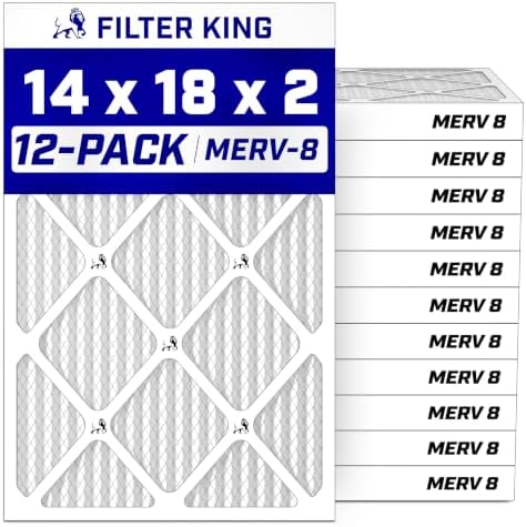 Filter King 14x18x2 Air Filter MERV 8, AC Furnace Filters (12-Pack) by FilterKing