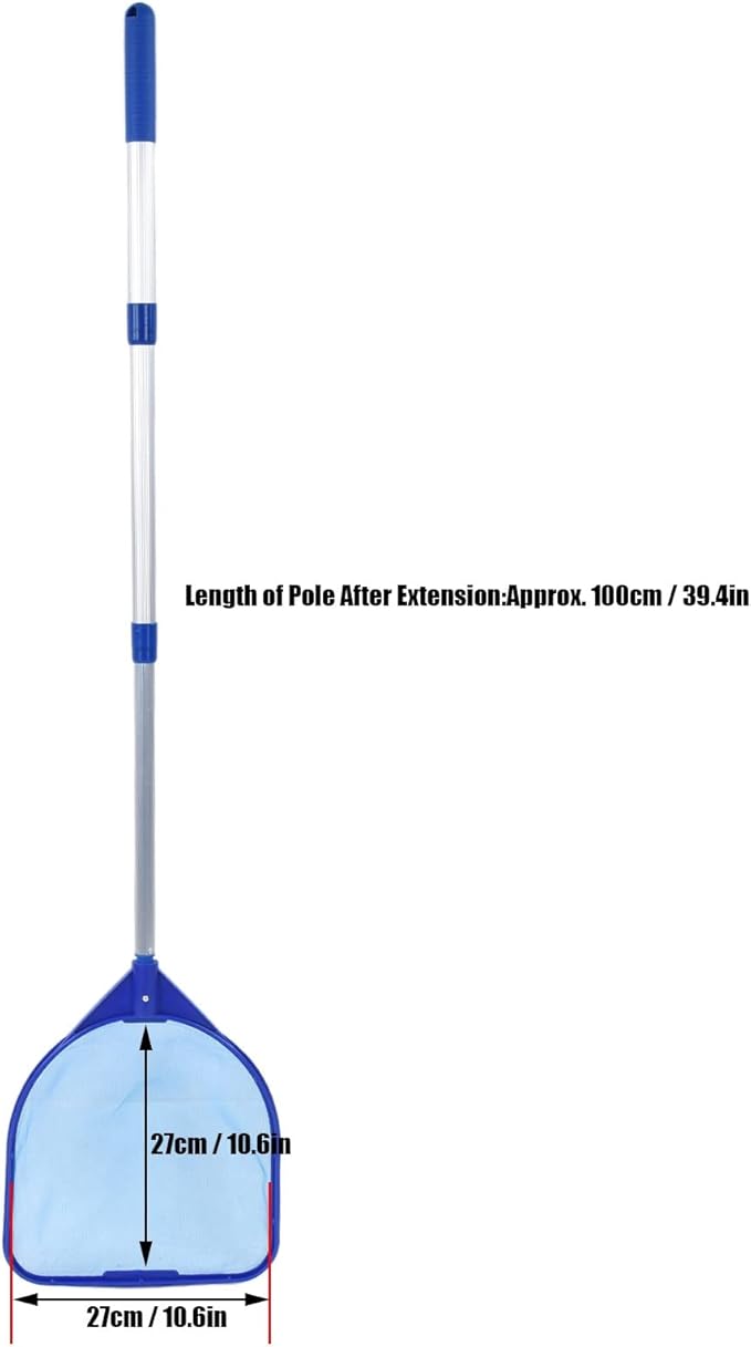 Pool Skimmer Net,Quick Cleanings Three Section Telescopic Rod Pool Cleanings Tools for Hot Tubs Spas Fountains