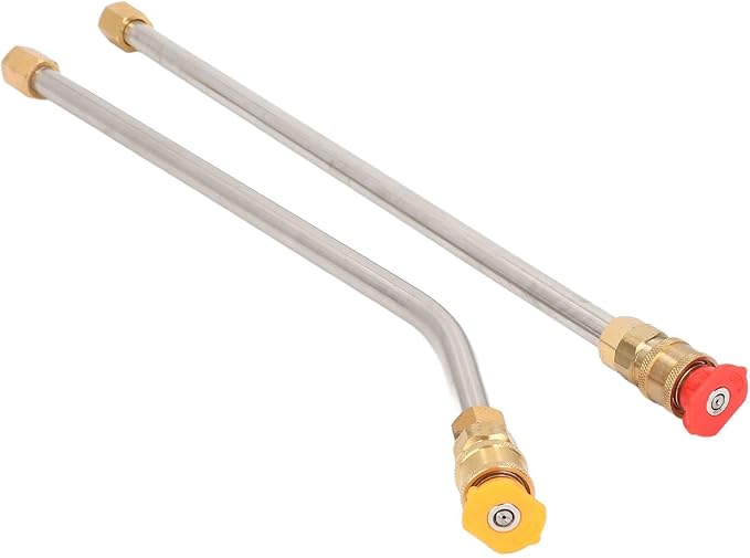 High Pressure Power Washer Extension Wand Set, Gutter Cleaning Tool with 5 Nozzle Tips, 4000PSI Pressure Washer Lance for Car, Driveway, Roof and Deck Cleaning, Includes 7 Straight