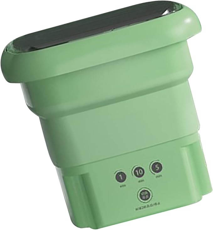 Foldable Washing Machine, Portable Washing Bucket - US 110V‑220V Collapsible Washing Machine for Baby Clothes, Underwear or Small Items, Apartment, Mini Laundry Machine(Green)