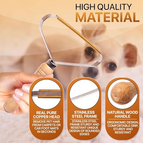 2-Pack Pet Hair Removal Tool - Carpet Rake and Squeegee for Pet Hair Remover Tool - Lint Remover and Hair Scraper for Couch - Easy to Clean Fuzz Fur and Pro Cat Dog Hair Remover for Rugs,Car Floor Mat - Image 3
