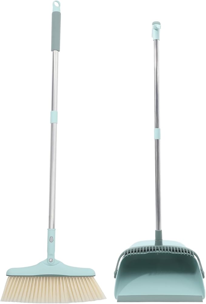 1set Broom Dustpan Set Soft Hair Scraper Broom for Home Cleaning Long Handle Dustpan Set for Dorm Housewarming House Cleaning Tool