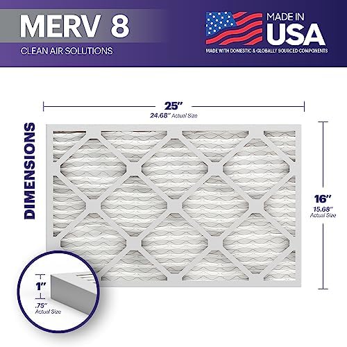 BNX TruFilter 16x25x1 Air Filter MERV 8 (12-Pack) - MADE IN USA – Dust & Pet Defense Electrostatic Pleated Air Conditioner HVAC AC Furnace Filters for Dust, Pet, Mold, Pollen MPR 600 – 700 & FPR 5 - Image 2