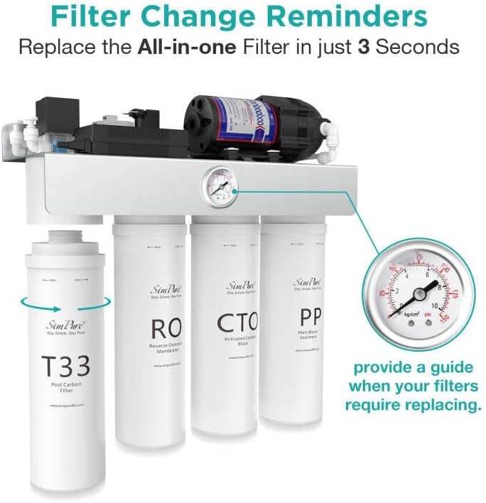 SimPure T1 Series T33 Post Carbon Water Filter Replacement, 1 Pack - Image 4