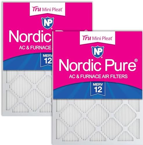 Nordic Pure 20x24x1 Tru Mini Pleat MERV 12 AC Furnace Air Filters 2 Pack by NordicPure