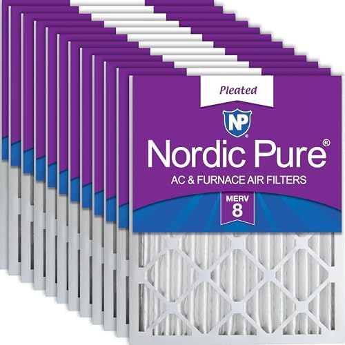 Nordic Pure 16x25x2 Pleated MERV 8 Air Filters 12 Pack by NordicPure