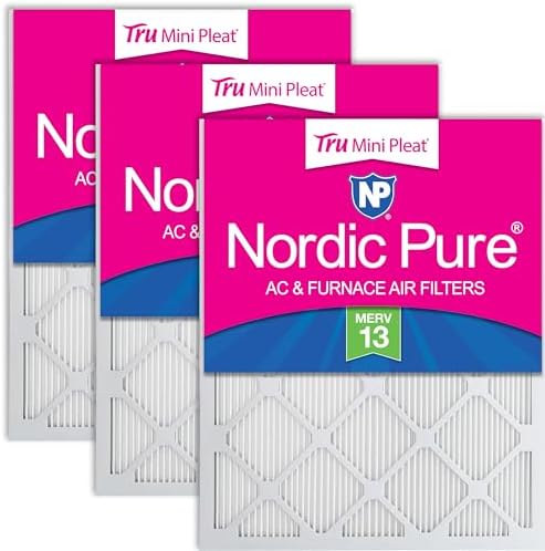 Nordic Pure 16x20x1 Tru Mini Pleat MERV 13 AC Furnace Air Filters 3 Pack by NordicPure