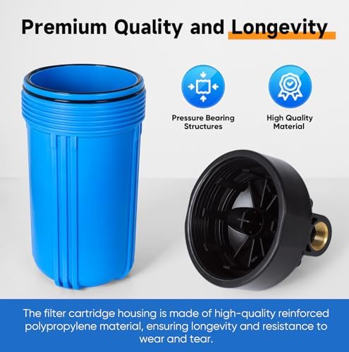 PUREPLUS 2-Stage Whole House Water Filter, Grooved Sediment & KDF Carbon - Image 6