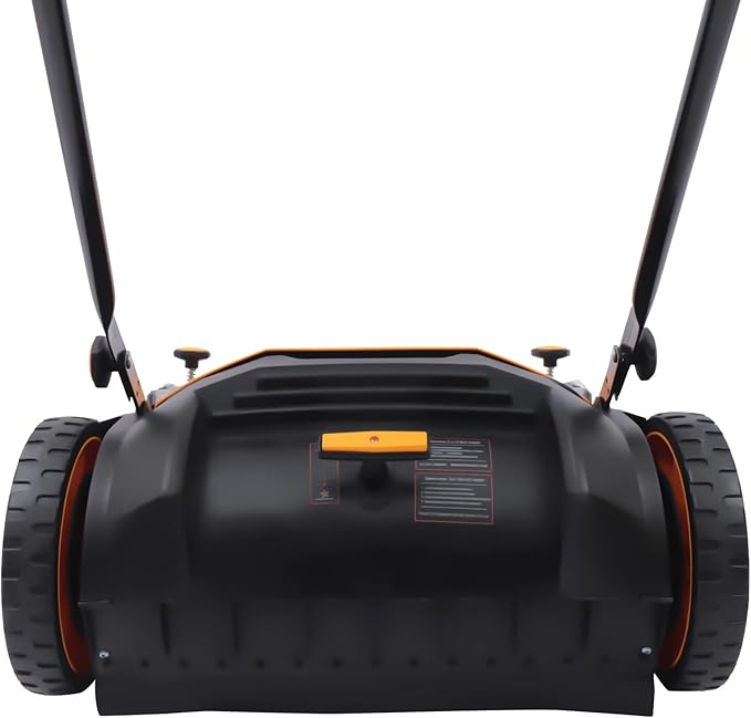 Industrial Floor Sweeper Machine 41" Hand Push Broom Large Area Outdoor Commercial Walk Behind Cleaning Tool With 14.5 Gal Trash Bin for Garage, Driveway, Hotel