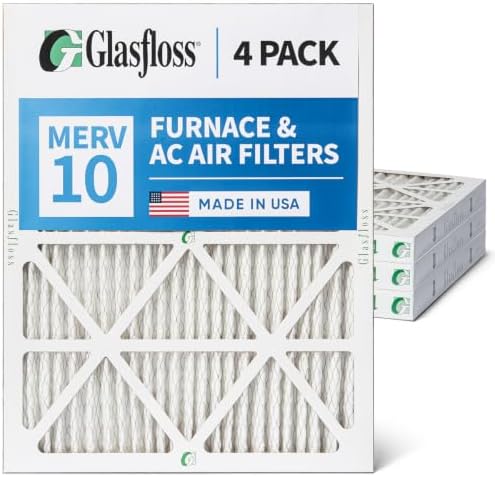 Glasfloss ZL 24x30x2 MERV 10 Pleated AC Furnace Air Filters. 4-Pack by Glasfloss