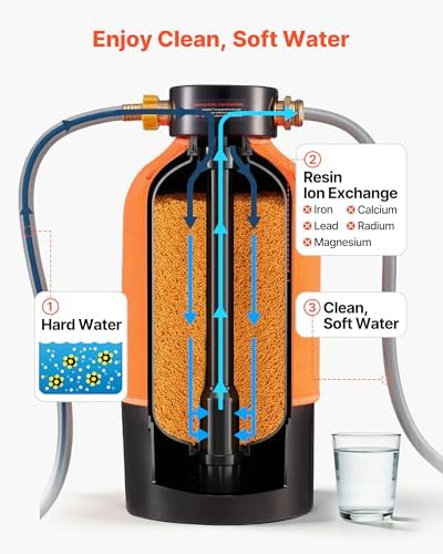 VEVOR RV Water Softener, 12,000 Grain, Portable Water Softener System with NPT 3/4" Fittings, Food-Grade Resin, Quick Connect, Convenient for RVs, Trailers, Boats, Mobile Car Washing, Pressure Washing - Image 2