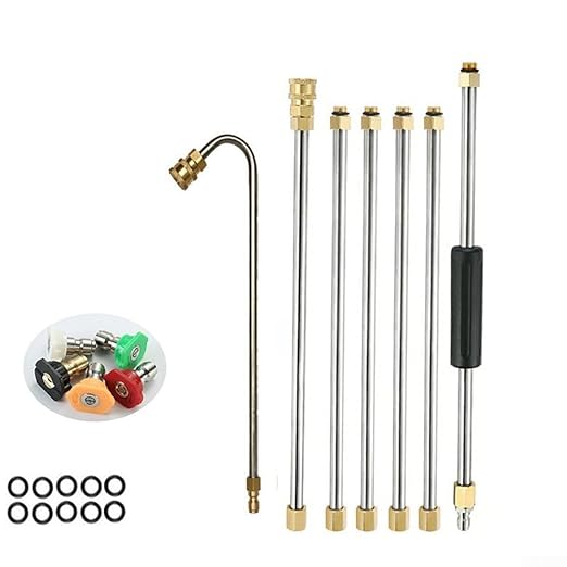 Gutter Cleaning Tool Spray Wand 5 Nozzles, 4000PSI Lance Extension Roofs Gutters