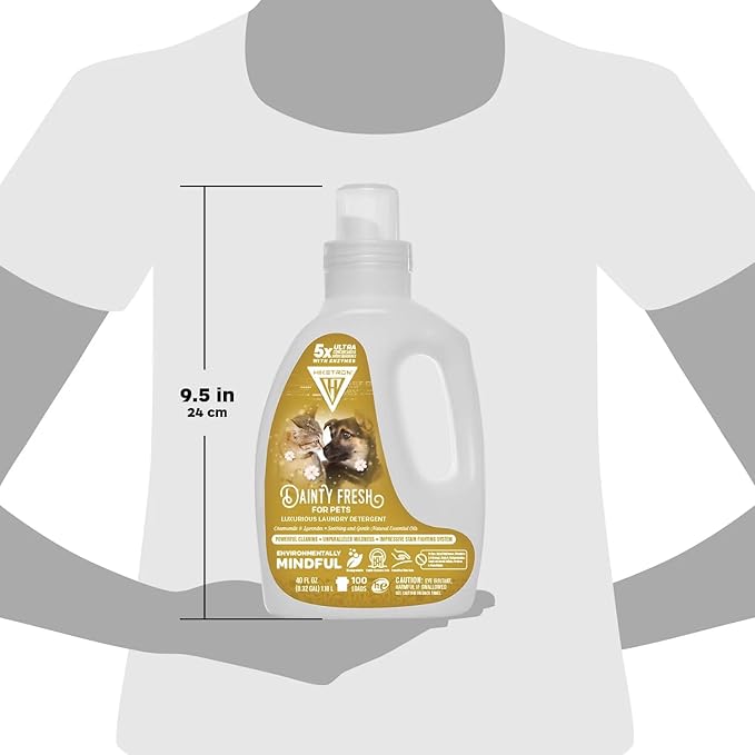 Hiketron Dainty Fresh For Pets Liquid Laundry Detergent, 5x Ultra Concentrated, Tough Stains Remover, Long Lasting Scent (80 Fl Oz, Pack of 2)
