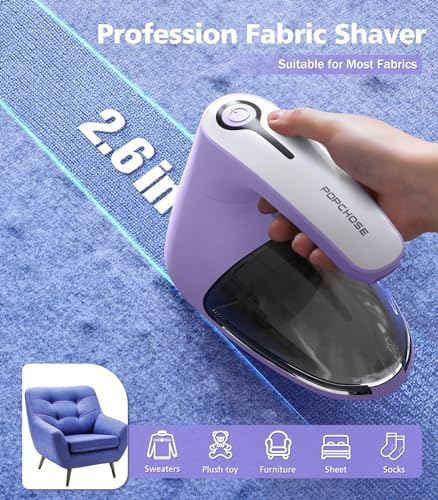 POPCHOSE Fabric Lint Shaver, 6-Leaf Blades & 2 Speed, Rechargeable | Lint Remover for Clothes, Sweater Shavers to Remove Pilling, Electric Lint Remover for Couch, Furniture, Fuzz - Image 4